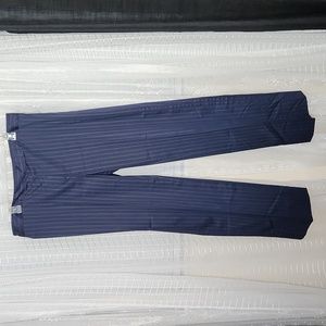 Anne Klein Navy Pinstripe Lined Trouser Pants Size 14